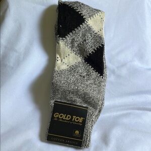 Gold Toe Black and Gray Dress Socks Argyle Pattern